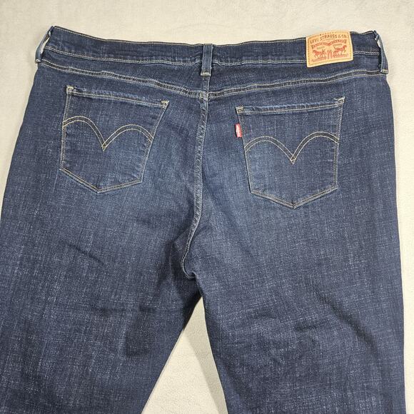 Levis Classic Boot Jeans Womens 20W Dark Wash Blue Stretch Denim Mid Rise - Picture 7 of 13